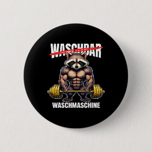Raccoon Waschmaschine Bodybuilding Fitness Button