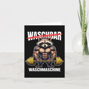 Raccoon Waschmaschine Bodybuilding Fitness Karte