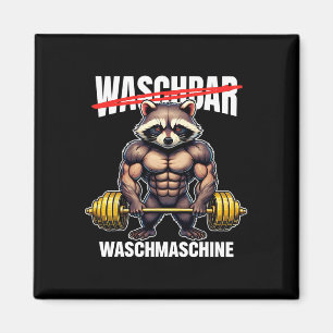 Raccoon Waschmaschine Bodybuilding Fitness Magnet