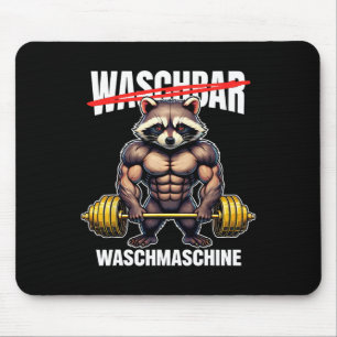 Raccoon Waschmaschine Bodybuilding Fitness Mousepad