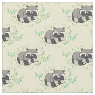 Raccoon Watercolor Baby Room Decke Woodland Tier Stoff