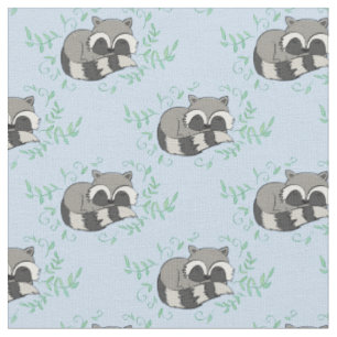 Raccoon Watercolor Baby Room Decke Woodland Tier Stoff