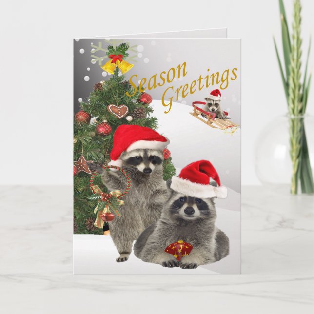 Raccoon Weihnachten eine Zeit zum Spaß (Vorderseite)