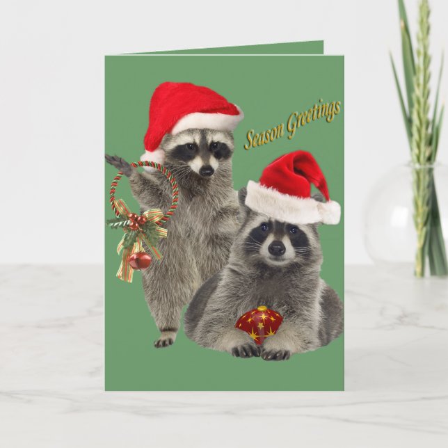 Raccoon Weihnachten eine Zeit zum Spaß (Vorderseite)