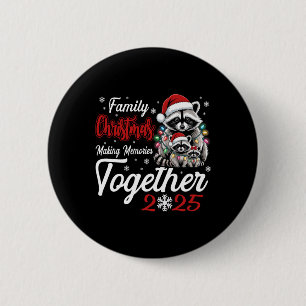 Raccoon Weihnachten Erinnerungen zusammenbringen Button