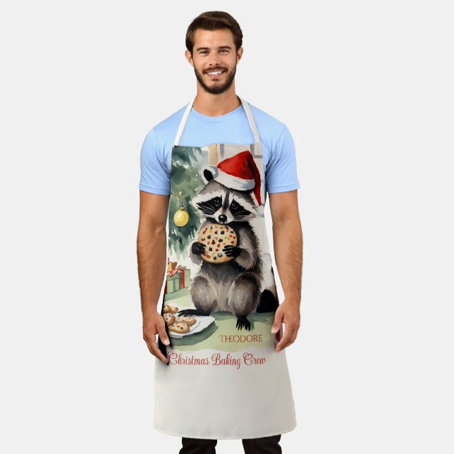 Raccoon Weihnachtskost Backen Crew Schürze (Getragen)