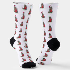 Raccoon Weihnachtsmannmütze Weihnachten Socken