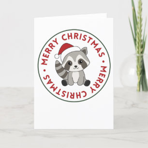 Raccoon Weihnachtsschnee Winter Raccos Feiertagskarte