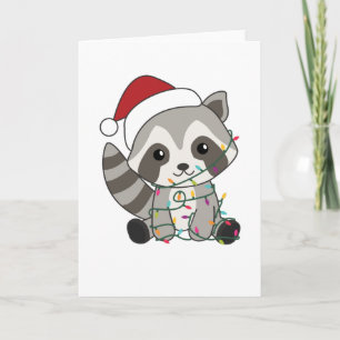 Raccoon Weihnachtsschnee Winter Raccos Karte