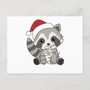 Raccoon Weihnachtsschnee Winter Raccos Postkarte