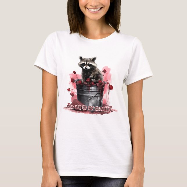 Raccoon Werden Sie mein Valentin? T-Shirt (Vorderseite)