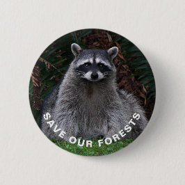 Raccoon Wildlife Foto Foservation Button