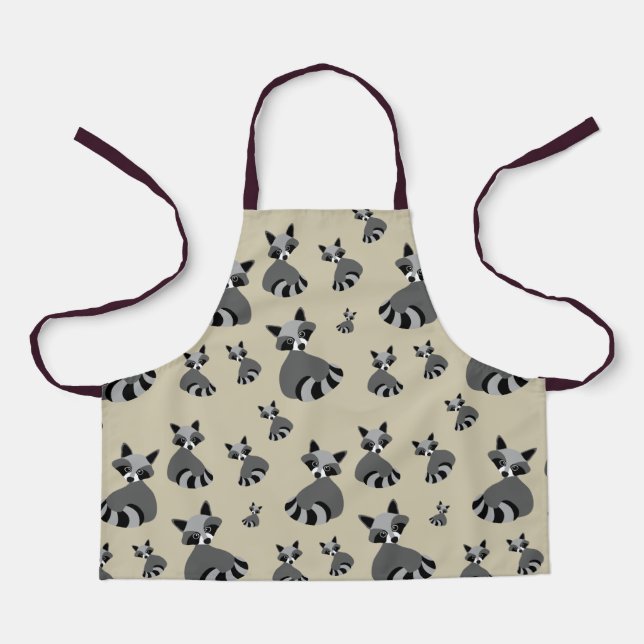 Raccoon Wildlife Graphic Pattern Schürze (Vorderseite)