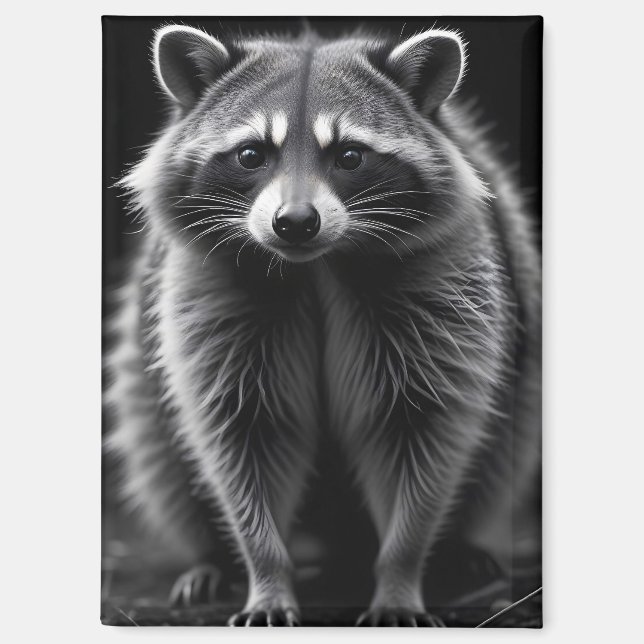 Raccoon Wildlife Majestic Nature Life Art Poster Magnet (Vorderseite)