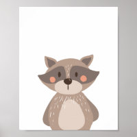 Raccoon Woodland Animal Kinderzimmer Wand an Wand 