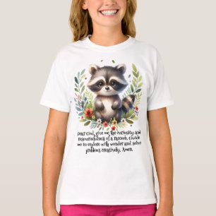 Raccoon Woodland Kinder Christliches Gebet   T-Shirt