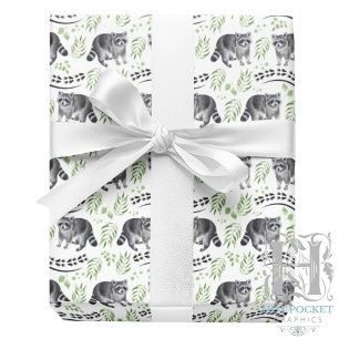 Raccoon Wrapping Paper Geschenkpapier