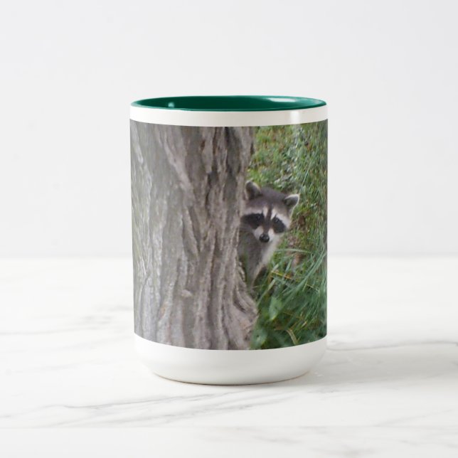 Raccoon Zweifarbige Tasse (Mittel)