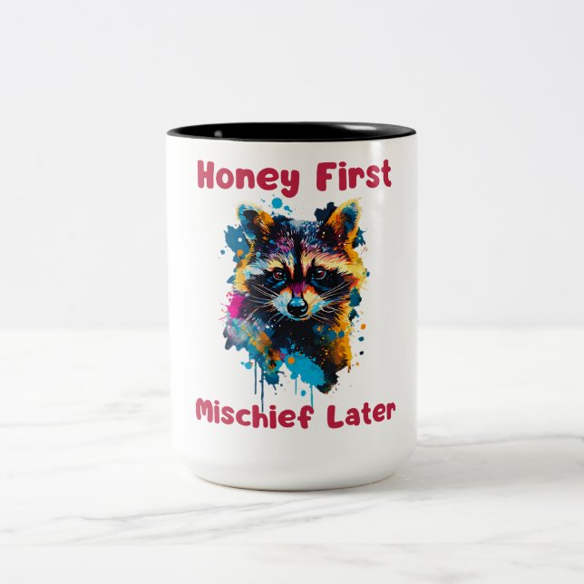 Raccoon Zweifarbige Tasse (Mittel)