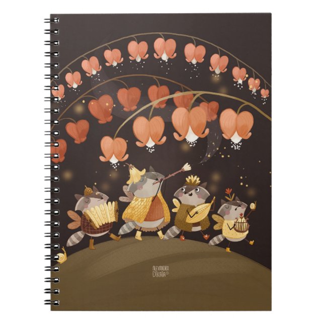 Raccoons Botanical Secrets Spiral Foto Notebook Notizblock (Vorderseite)
