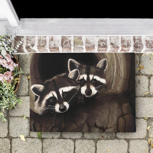 Raccoons Brown Niedlich Tree Fußmatte
