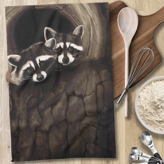 Raccoons Brown Niedlich Tree Geschirrtuch (Von Creator hochgeladen)