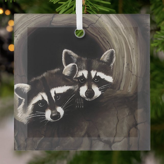 Raccoons Brown Niedlich Tree Ornament Aus Glas (Von Creator hochgeladen)