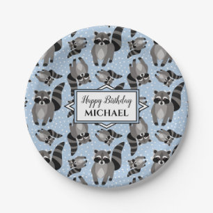 Raccoons Custom Boys Geburtstagsparty Pappteller