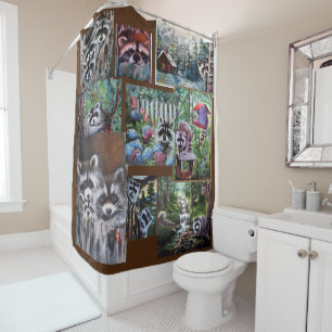 Raccoons Galore Shower Curtain Duschvorhang