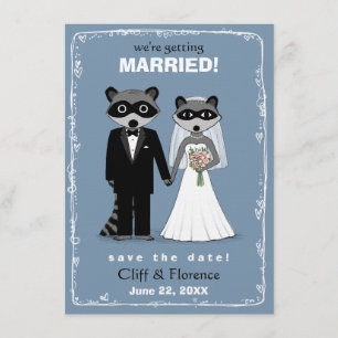 Raccoons Hochzeit speichern das Datum Save The Date