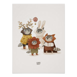 Raccoons Kostume Party Poster