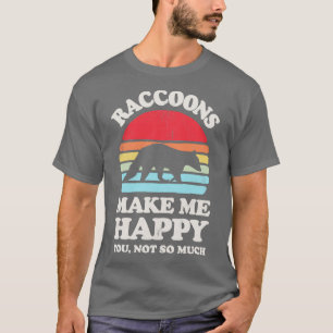 Raccoons machen mich glücklich, ein Sunset Retro f T-Shirt