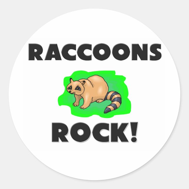 Raccoons Rock Runder Aufkleber (Vorderseite)