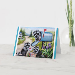 Raccoons Valentine Mail Blank Grußkarte Karte