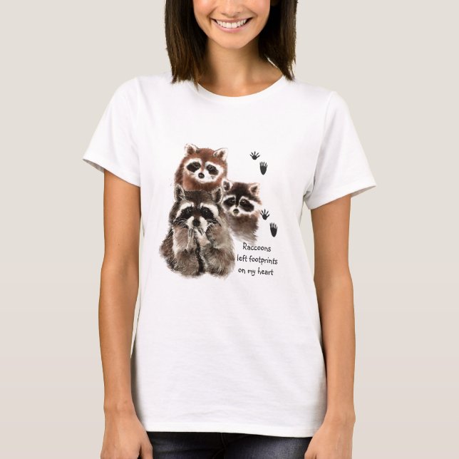 Raccoons verließ Footprints auf meinem Herzen, Spa T-Shirt (Vorderseite)