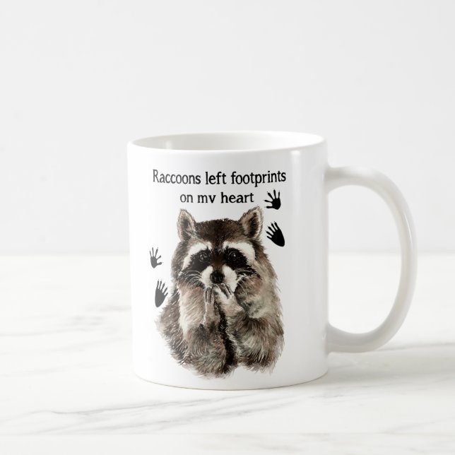 Raccoons verließ Footprints auf meinem Zitat zum S Kaffeetasse (Rechts)