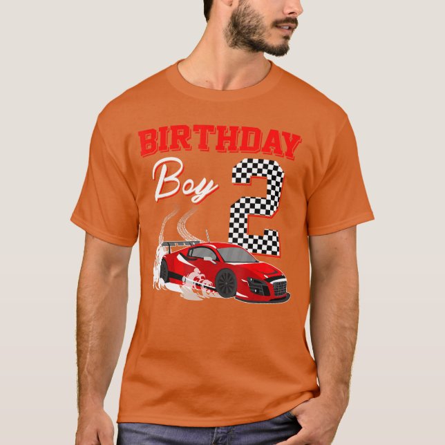 Race 2nd Birthday Boy Party Racing 2 year old T-Shirt (Vorderseite)