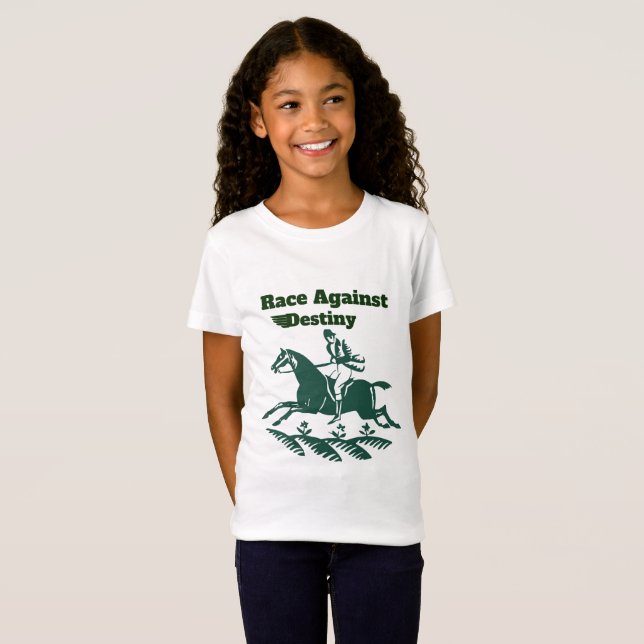 Race Against Destiny – Vintage Equestrian Graphic T-Shirt (Vorne ganz)