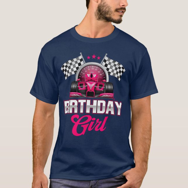Race Birthday Girl Racing Driver Bday Pit Crew T-Shirt (Vorderseite)