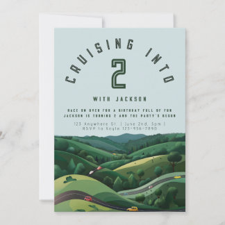 Race Car 2. Geburtstag Einladung | Junge's Zwei Fa