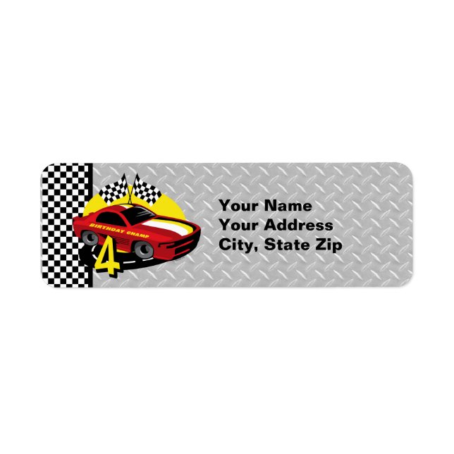 Race Car 4. Geburtstagsmarke (Vorne)