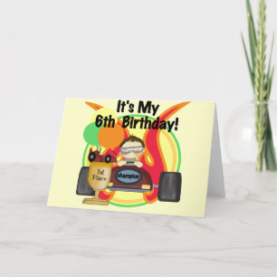 Race Car 6. Geburtstag Tshirts und Geschenke Karte