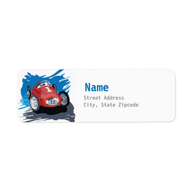 Race Car Address Label (Vorne)