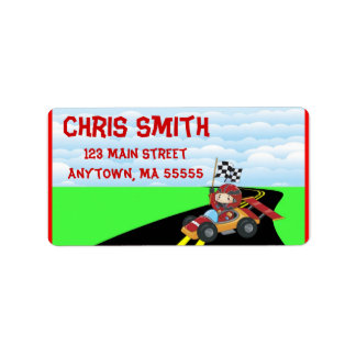 Race Car Address Labels Adressaufkleber