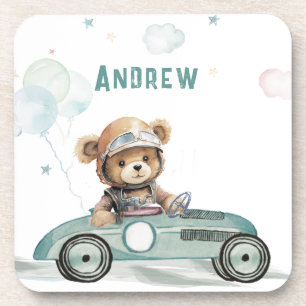 Race Car Baby Bear Getränkeuntersetzer