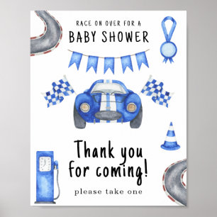 Race car baby Dusche Danke, dass Sie kommen Poster