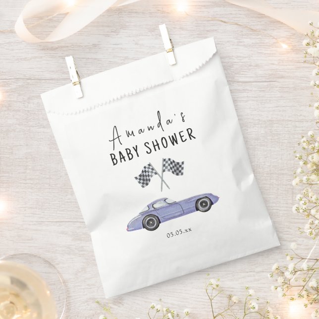 Race car Baby Dusche Geschenktütchen (Ausgeschnitten)
