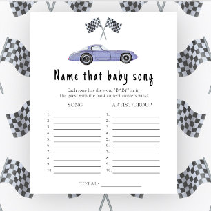 Race car baby Dusche Name that Baby Song