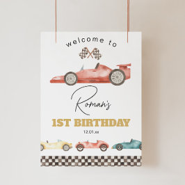 Race Car Baby Dusche oder Begrüßungszeichen zum Ge Poster