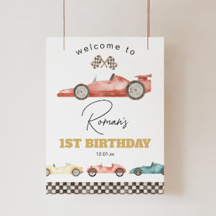 Race Car Baby Dusche oder Begrüßungszeichen zum Ge Poster